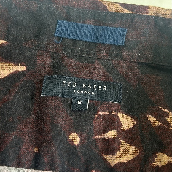 Ted Baker Abstract Short Sleeve Button Down Men’s Shirt Size 6 100% Cotton - Picture 5 of 11